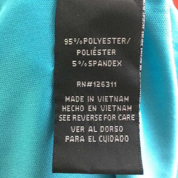 RN Studio Cold Shoulder Paisley Dress Turq Multi 6 - Picture 11 of 16